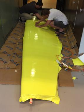 trailing edge. The fiberglass is laminated using advanced resin technology with a curing time of 24