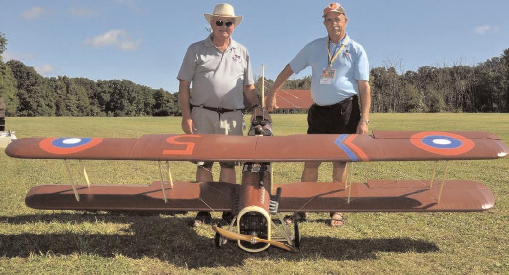 Richard Smith and Victor Stoykovich, of Concord, NH show off their Balsa USA de Havilland DH-4.