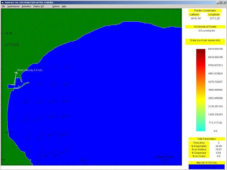 The MEDSLIK model in Limassol port for oil spill monitoring/forecasting Application#3: after escape Application#1: