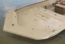 1-piece, extruded aluminum gunnels for structural strength rigidity Extruded bow chines for a stronger hull All-aluminum box-beam transom w/ corner braces welded in to unitize strengthen the hull