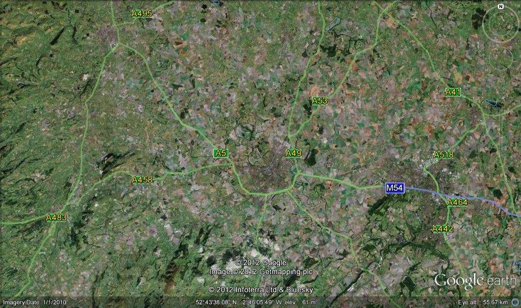 Area over which muskrat were trapped in the Shropshire campaign 1932 33. Initially 300 miles 2 Oswestry Shrewsbury Telford Welshpool 1 trapper was employed for each 10 miles 2.