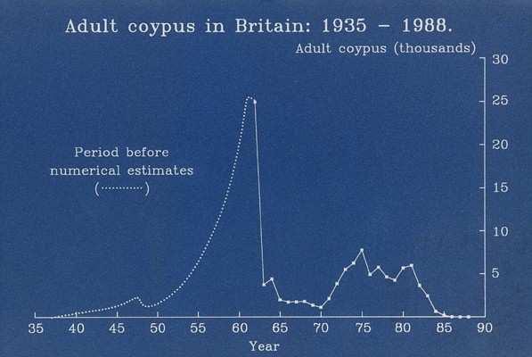 Adult coypus in Britain: 1935-1977 From the initiation of the Coypu Research Laboratory coypu carcases were available for