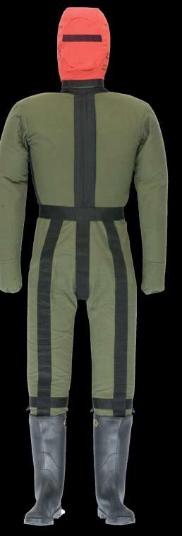 Machine-washable cotton/polyester overalls reinforced with the same webbing are