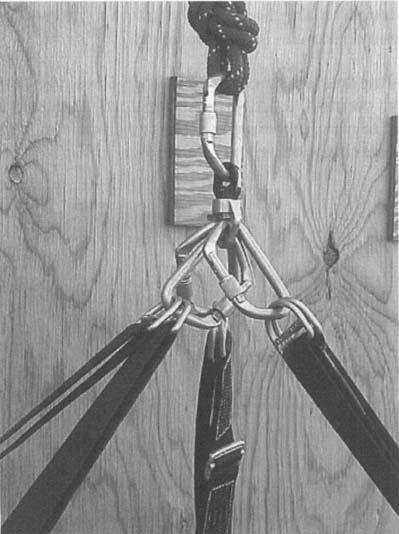 create a point of attachment for the belay line at the litter bridle. Figure 18.