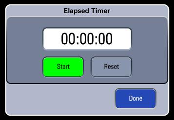 System Interface System Information Header 3.2 System Information Header 3.2.1 Elapsed Timer Displays the elapsed time. Located at the top left of the Main Screen.