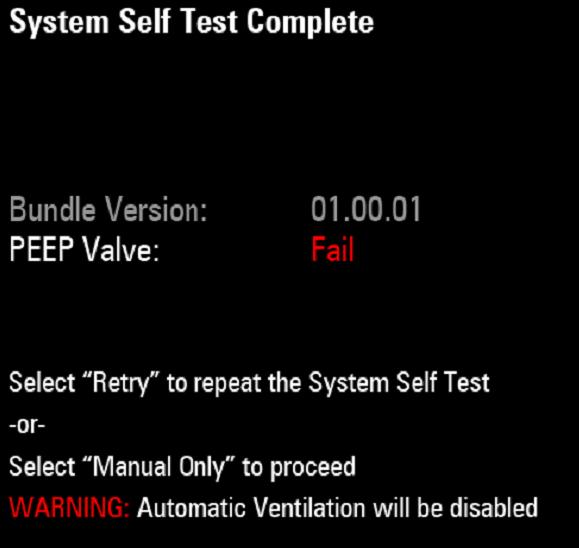 System Self-Test Preoperative Tests RESULT All-Functional error condition Example: COMMENTS/OPTIONS The All-Functional error condition indicates that errors have been detected.