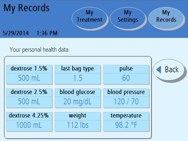 Your Personal Health Data 6 7 Note: The values shown here are for example only.
