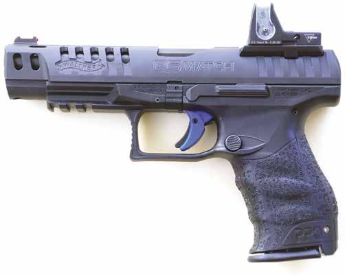 WALTHER S PPQ Q5 MATCH 7 textured surface of the hard polymer frame.