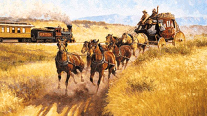 After the Civil War, the Wells Fargo Company restored the stagecoach runs of the old Butterfield