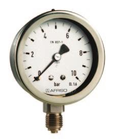 Bourdon tube Pressure gauges for chemcal applcatons EN 837-1 For chemcal and process engneerng applcatons Measurng system fully welded to housng Extremely robust desgn For temperatures of the medum