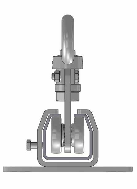 Technical Information Installation cross-section with lock joint ceiling bracket The figure shows the installation cross-section with the HELM 524 Ri - 724 Ri Trolley hangers and HELM 502-702 Lock