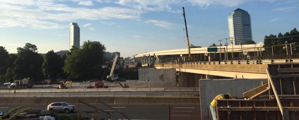 Route 7 over Dulles Toll Road Major bridge rehabilitation in Fairfax Widening from