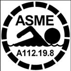 EXAMPLE (with Logo): A 2007 B For Multiple Drain Use Only C/D 108 GPM Swim Jet E Life: 7 Years F Wall Only G/H Drain Co. 1563-W EXAMPLE (without Logo): A ASME A112.19.