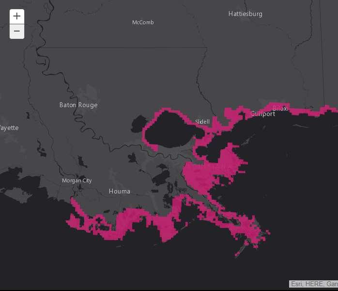 Storm Surge Warning A Storm Surge Warning is now in effect all coastal areas along the Gulf of Mexico and Lake Pontchartrain, excluding areas