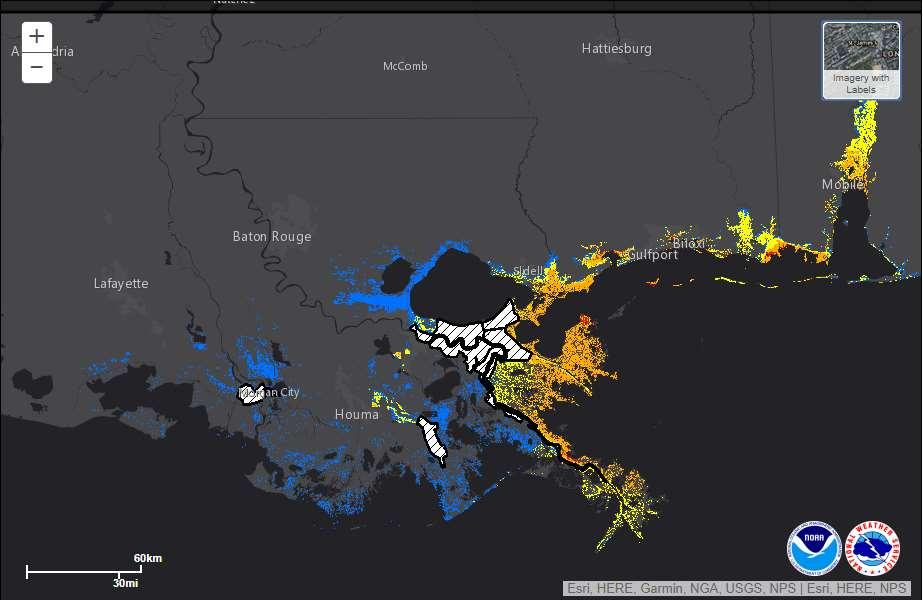 Potential Storm Surge Flooding Note: This graphic depicts a