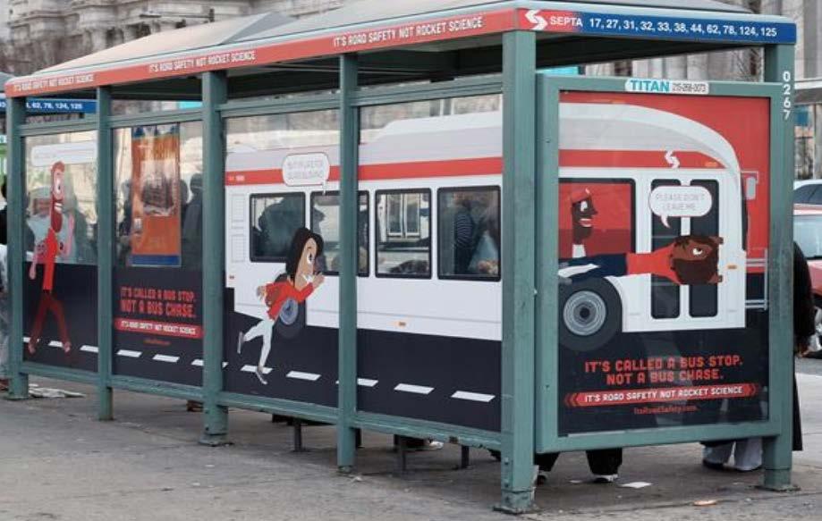 transit shelters 50 backs of buses 600 bus, trolley, and subway cards