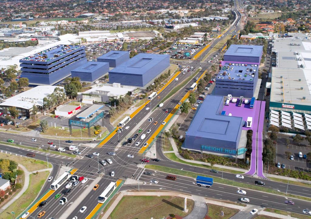 WATERGARDENS TAYLORS LAKES SLOW LANE A Mix of AVs and Human Drivers; ZEVs and non-zevs Shopping centre parking is multi-storey with infill offices and apartments on other sites The AV space