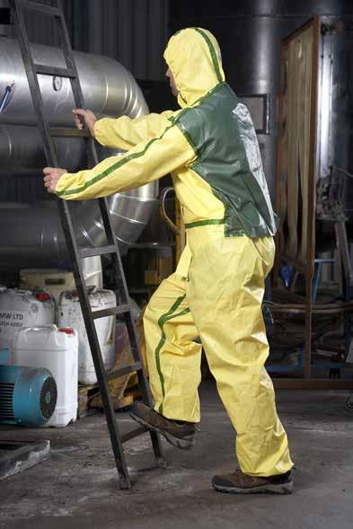 TomTex Product code ET0428 Stitched & Taped Seams Stitched Lightweight Type 3 & 4 coverall designed for agricultural and industrial spray cleaning applications - 63gsm.