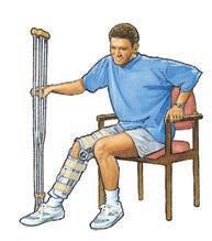 Hold both crutches in the hand on the affected side.