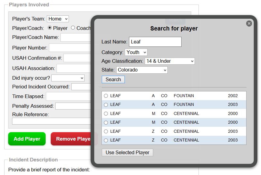Know Your Players Which Leaf was involved? Use the year of birth and age classification to figure out which is which. If you can t find the player or coach, you need to broaden the search.