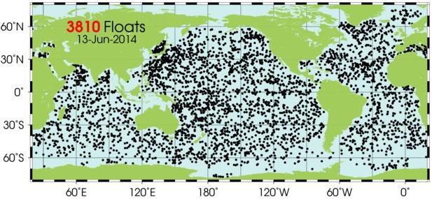 Argo float distribution, June 2014 measure