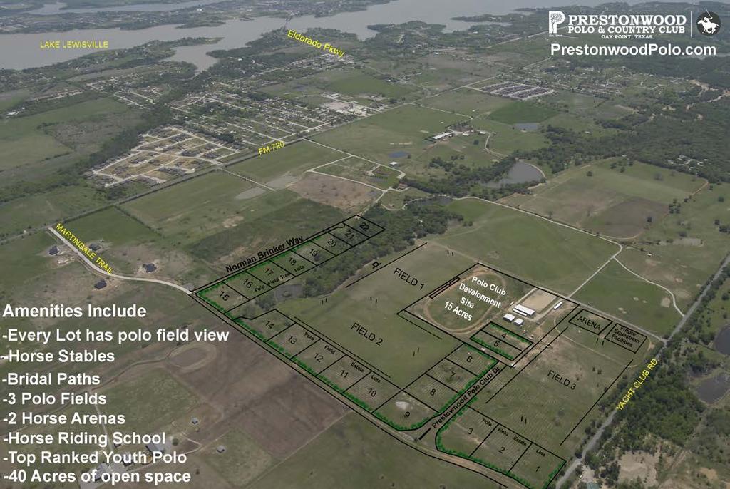 Prestonwood Polo Home Lots For Sale PHASE I Estate Lots on Polo Field 3 Lot 1 1.05 Acres 195 x 232 Lot 2 1.03 Acres 192 x 230 Lot 3 1.28 Acres 190 x 300 Villa Lots on Polo Field 3 Lot 4 1.