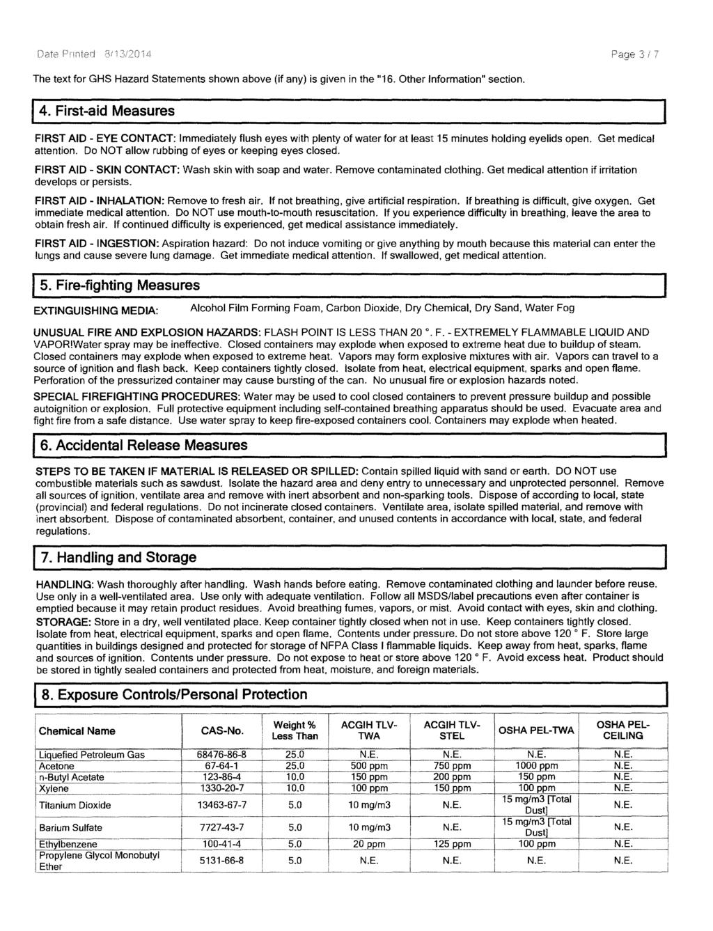 OSHA The text for GHS Hazard Statements shown above (if any) is given in the "16. Other nformation" section. 14.
