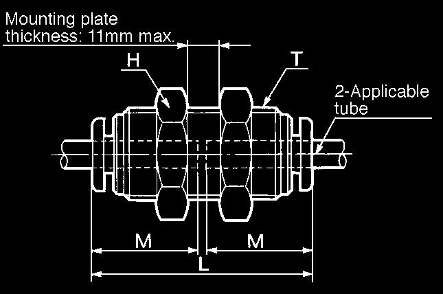 Series K2 Plug-in reducer: K2R Bulkhead union: K2E Fitting size A ød K2R-0 9.. 1.