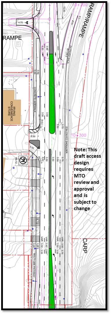 Exhibit 12 Alternative Designs Common Design North End The vehicle lane arrangement/boulevard treatment is constant for all alternative designs north of Westbrook Road and within the Ministry of