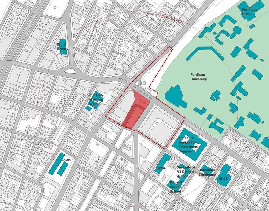 Approximately 14,497 students are within walking distance of Fordham Plaza: Elem.