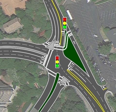 Alternatives After determining the projected 2017 traffic volumes, three alternatives for the intersection of Phipps Boulevard at Wieuca Road were developed to improve operations and safety.