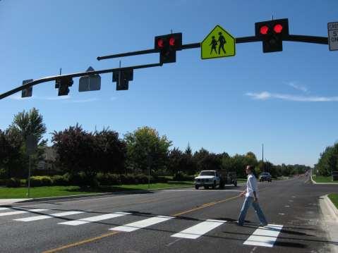 Pedestrian Hybrid Beacon Also known as the High Intensity Activated crosswalk (HAWK) Pedestrian activated warning device located on