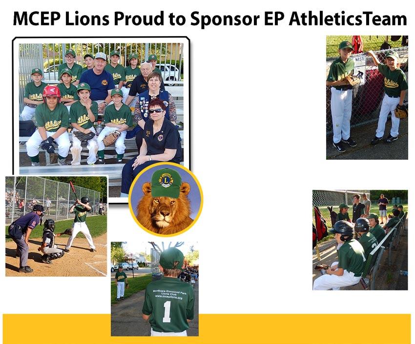 This year the MCEP Lions sponsored the Athletics Baseball Team (12 and 13 year olds).