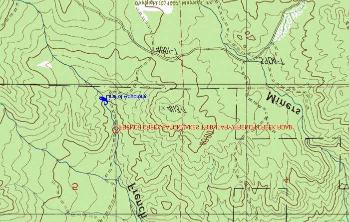 Site #20: French Creek- Eaton Lakes tributary/french Creek Road; Scott River; Klamath River Ranking: #24 = Low-Priority Location: Road ID # 3G002; County Map #3. USGS Quad: Eaton Peak.