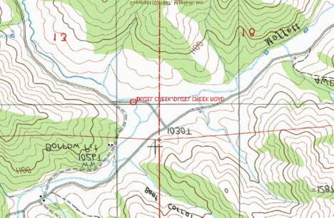 Site #21: Duzel Creek/Duzel Creek Road; Moffett Creek; Scott River; Klamath River Ranking: #17 = Low-Priority. Location: Road ID # 5H001; County Map #4. USGS Quad: Duzel Rock. T43N, R8W, Section 13.