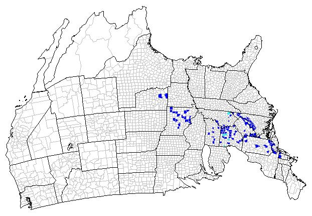 DISTRIBUTION MAP (From: U.S. Geological Survey, Northern Prairie Wildlife Research Center.