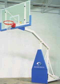 Offers the same features as, however with reduced backboard projection of 165 cm. Designed for gyms where space outside the court is insufficient for accommodating or SAM goals.