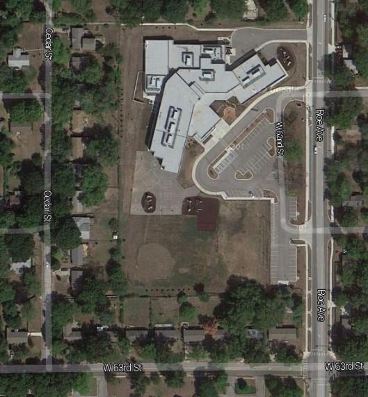 Highlands Elementary: Highlands Elementary is bordered on the east by Roe Avenue which is a (35 mph) 3 lane collector arterial road and to the south, west and north with residential neighborhood