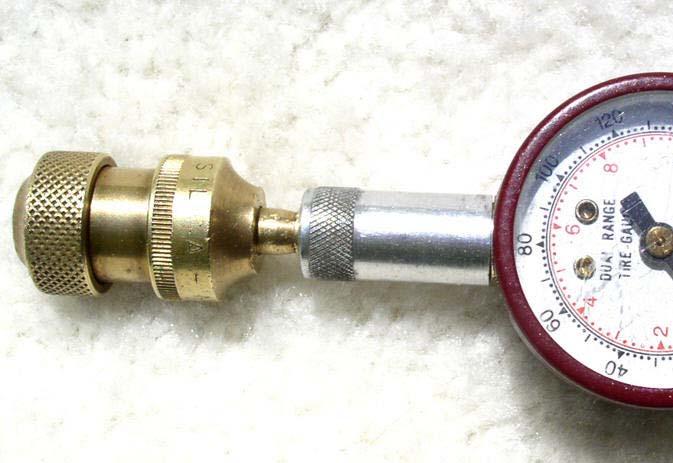 of connectors, the very act of using a gauge spills a lot of air from the