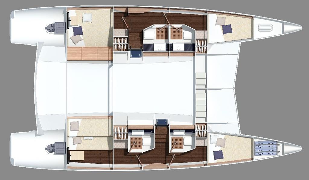 CHARTER LAYOUT The Alpha 42 catamaran can be ordered in 2 different standard layouts.