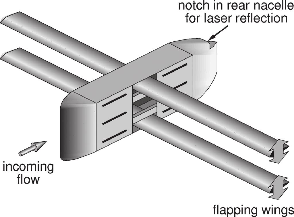 702 Flow Phenomena in Nature Figure 5: The flapping-wing wind tunnel test model [9]. Figure 6: The wind tunnel arrangement of a flapping-wing model [9].