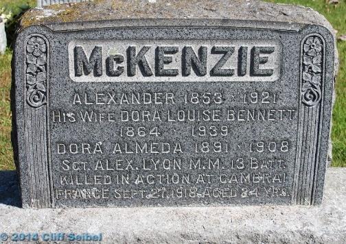 Dora McKenzie received Sandy McKenzie s Memorial Cross as well as his other medals and Alex Sr. received his decorations and his certificate of service.