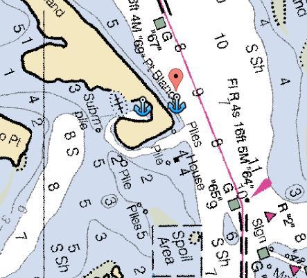 Despite the demands of the approach channel, this is a popular spot, and crowding may require bow and stern anchors. (use Chart 11427 for navigation) Off mile 23 on the ICW: 1.