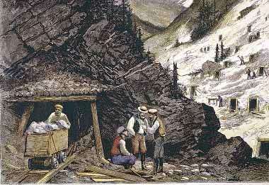 THE GRANGER COLLECTION, NEW YORK Interpreting the Visual Record Prospectors This image shows prospectors at the entrance of a mineshaft. What challenges do you think these miners faced?