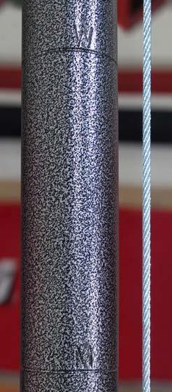 ELITE ALUMINUM VOLLEYBALL UPDATED PULLEY Enclosed pulley to help keep the cable from falling.