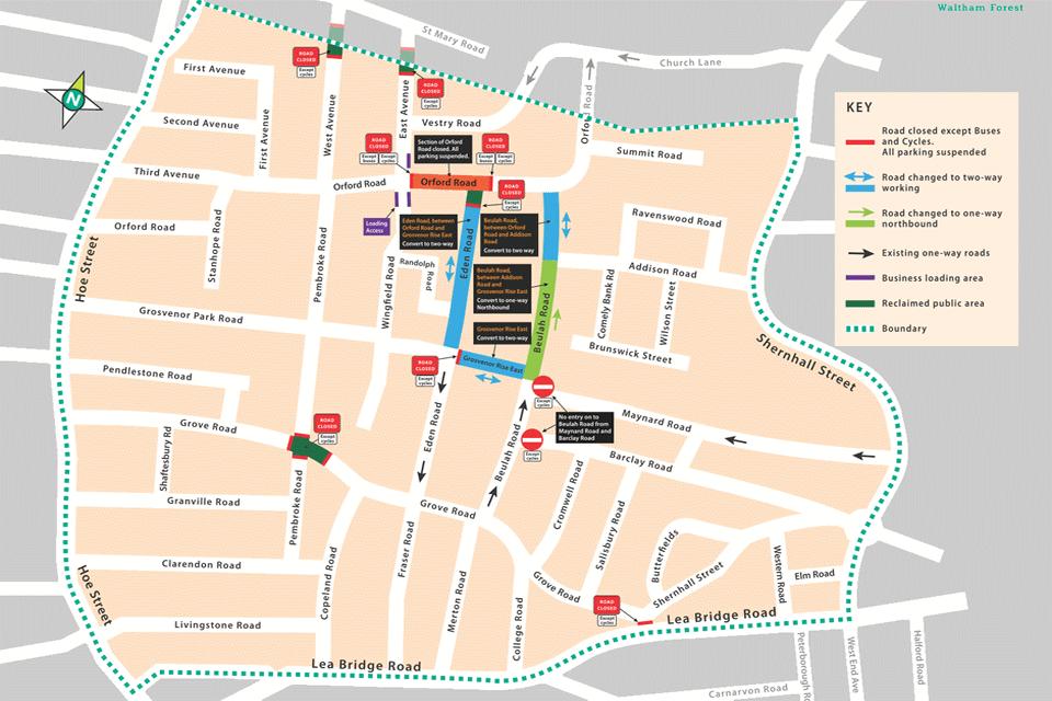Area-wide improvements: Walthamstow Village case study As a key part of its Mini-Holland programme, the London Borough of Waltham Forest trialled a series of filtered streets and public space