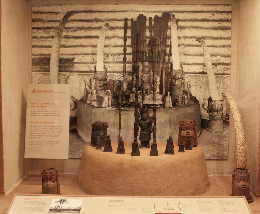 Historical Cultural Usage: Benin royal ancestral altar to the oba (Nigeria) reproduction in
