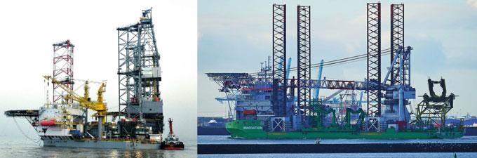 38 2 Platform Integration and Stationing Fig. 2.2 On the left is the three leg Jack-up drilling rig JU2000E of COOEC and on the right is the