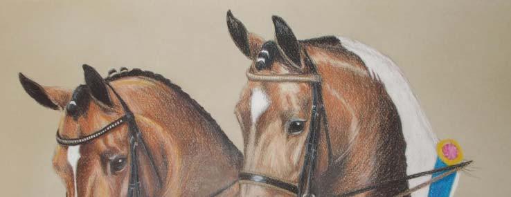 " She has produced over 20 bronze portraits of horses and has also created