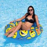 1130 Watersports Emoji Gang Pool Float Heavy duty K80 PVC RF welded seems Molded cup holder Comfortable mesh seat and
